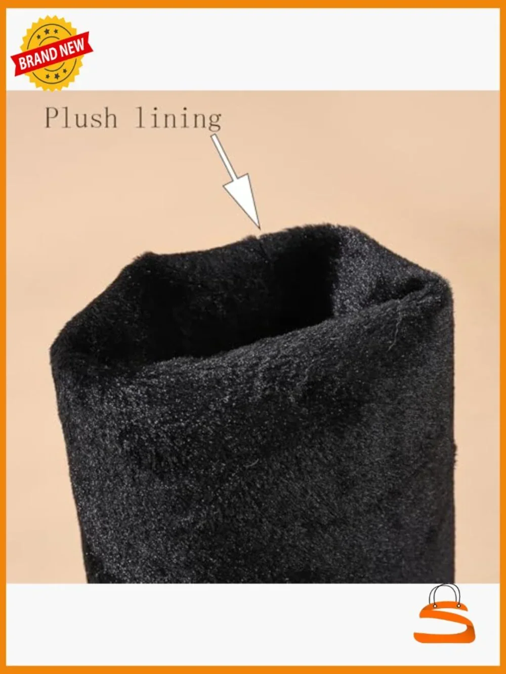 Faux fur knee-high boots, Y2K over-the-knee fluffy flat boots 28in